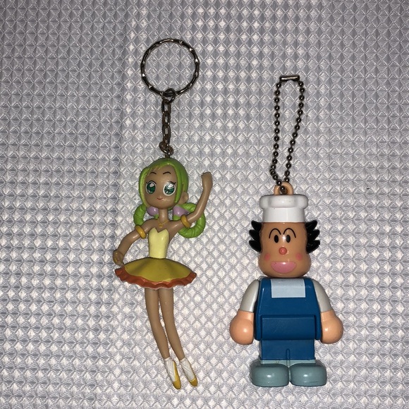 5 Girls’ Keychains Bag Clips Joke Book Anime Ballerina, Baker Lip Balm Puppy - Picture 5 of 10